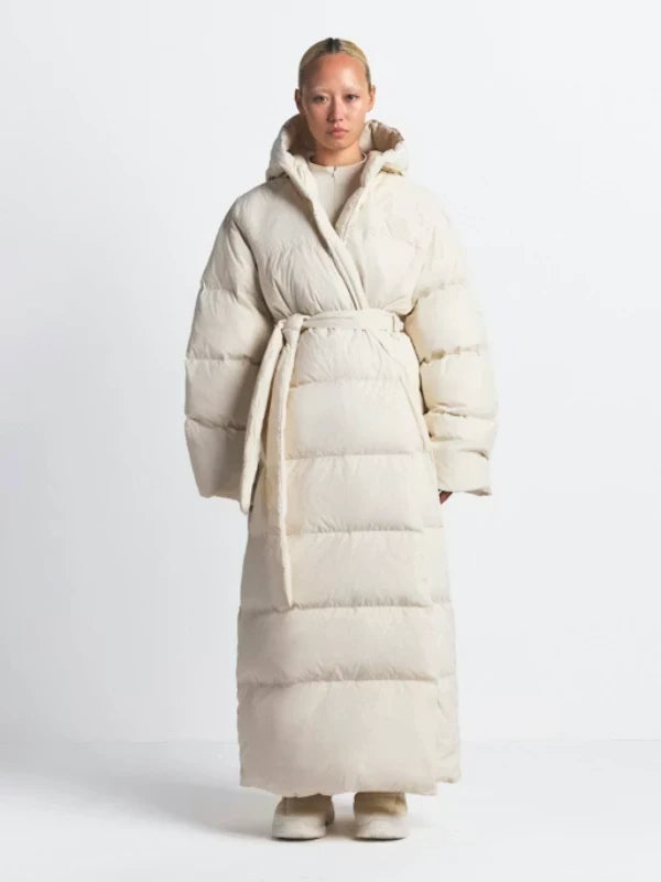 The North Face x Skims Nuptse Wrap Puffer Coat White