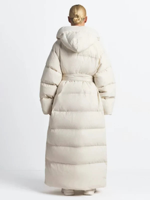 The North Face x Skims Nuptse Wrap White Puffer Coat