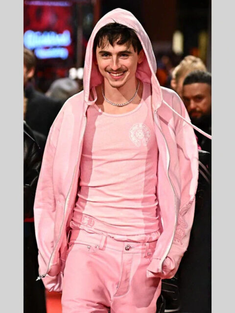 Timothee Chalamet Chrome Hearts Pink Hoodie