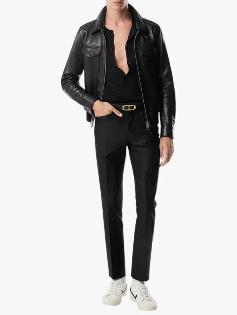 Tom Ford Grained Nappa Black Leather Jacket