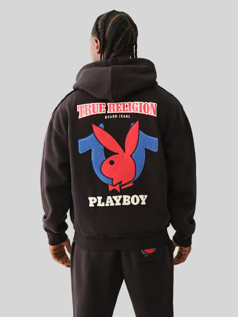 True Religion Playboy Zip Hoodie Black