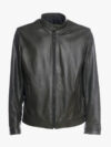U010 Mens Green Leather Jacket