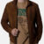 Vintage Suede Brown Leather Trucker Bomber Jacket