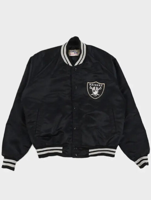 Vintage 90s Raiders Black Bomber Jacket
