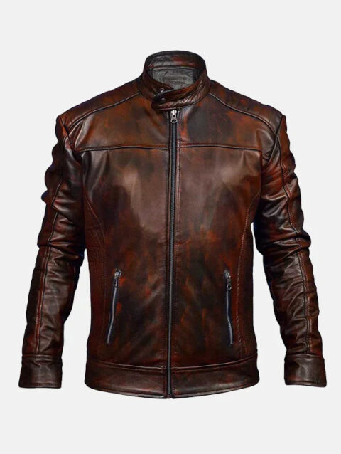 Vintage Brown Leather Waxed Jacket