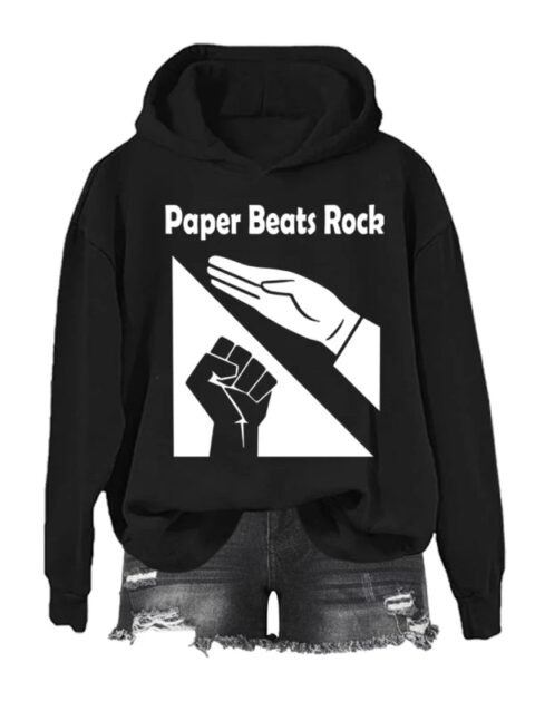 Walmart Paper Beats Rock Hoodie Black