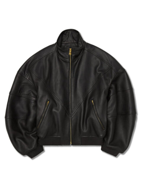 Willy Chavarria Ruff Rider Leather Jacket Black