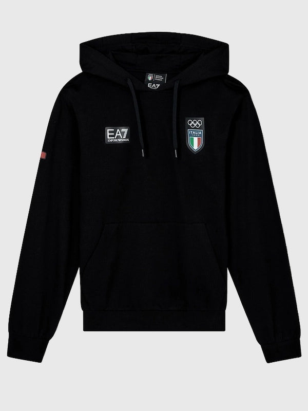 Winter Olympics 2026 Team Italy EA7 Emporio Armani Hoodie Black