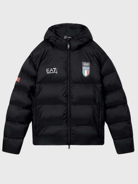 Winter Olympics 2026 Team Italy EA7 Emporio Armani Puffer Jacket Black