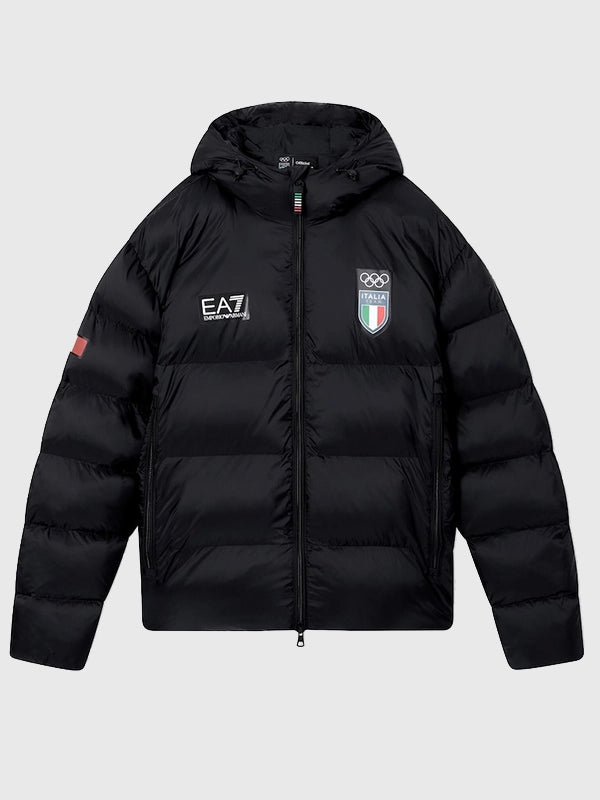 Winter Olympics 2026 Team Italy EA7 Emporio Armani Puffer Jacket Black