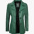 Women Asymmetrical Three Button Green Blazer