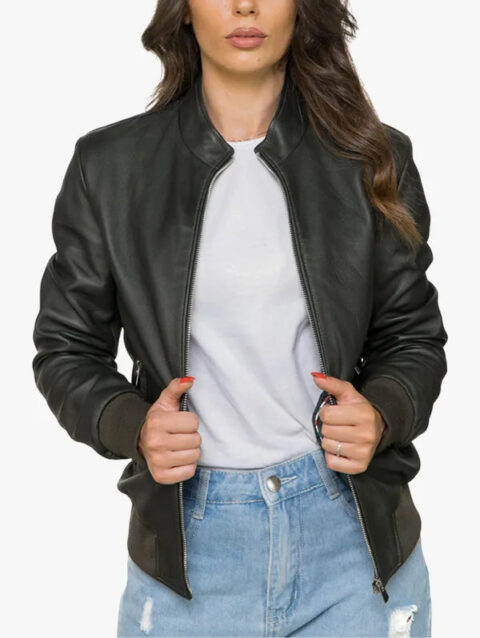 Women Vittoria Green Bomber Jacket
