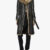 Women's Belted Shearling Leather Trench Coat