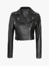 Women's Colleen Cropped Leather Biker Jacket 