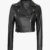 Women's Colleen Cropped Leather Biker Jacket 