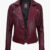 Women's Kimberley Leather Motorcycle Burgundy Jacket