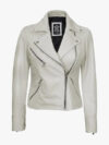 Women’s Off White Lambskin Leather Jacket
