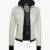 Women’s Off White Leather Removable Hood Jacket
