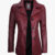Women's Real Leather Burgundy Blazer