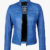Women’s Vivid Blue Waxed Moto Jacket