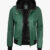 Womens Green Bomber Hood Jacket