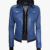 Womens Blue Bomber Jacket With Hood