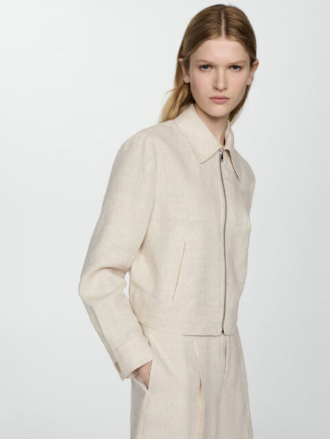 Womens Linen Jacket With Zip