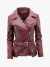 Womens Long Leather Biker Jacket Quito