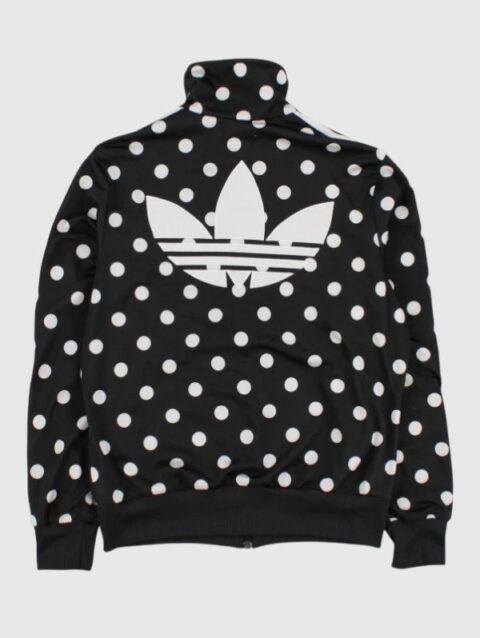 Womens Vintage Adidas Poka-Dot Track Jacket Black