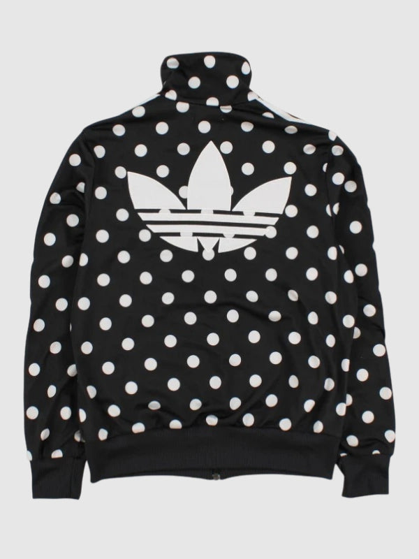 Womens Vintage Adidas Poka-Dot Track Jacket Black