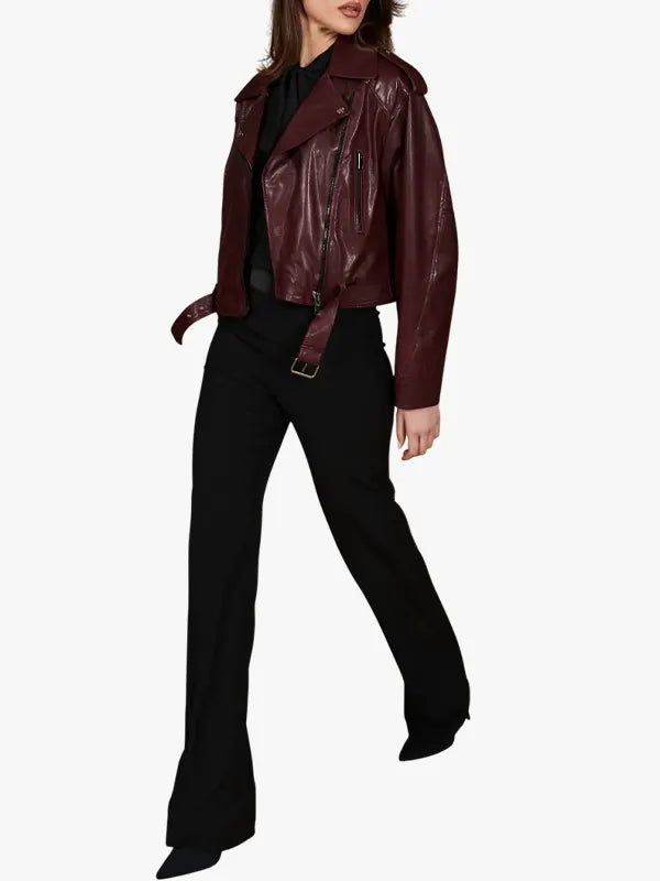 Xenia Bordeaux biker jacket vintage short version