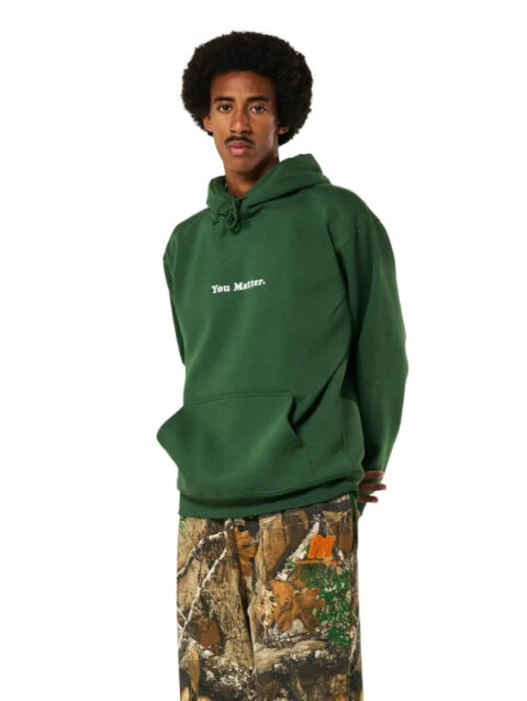 You Matter Satin Hoodie Green