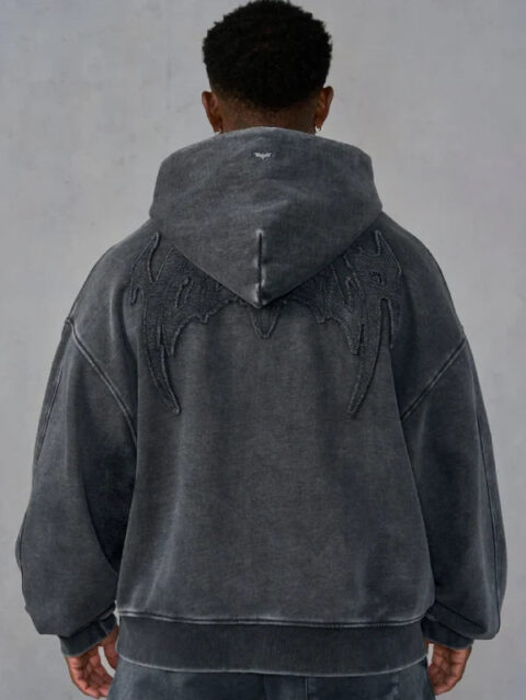 YoungLA x Batman Stealth Hoodie Grey Washed