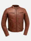 Zack Mens Brown Biker Leather Jacket