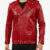 Zuse Red Motorcycle Leather Jacket Front