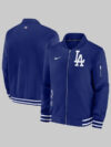 mens los angeles dodgers nike royal authentic collection full-zip bomber jacket