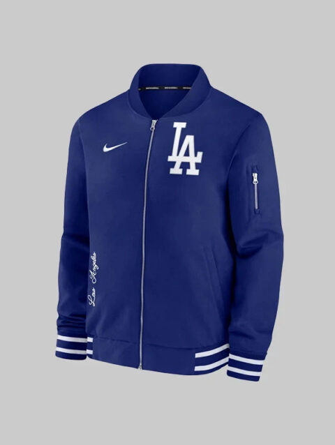 nike dodgers jacket blue