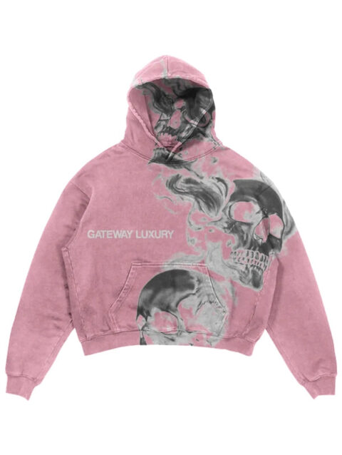 skully pink smoke hoodie
