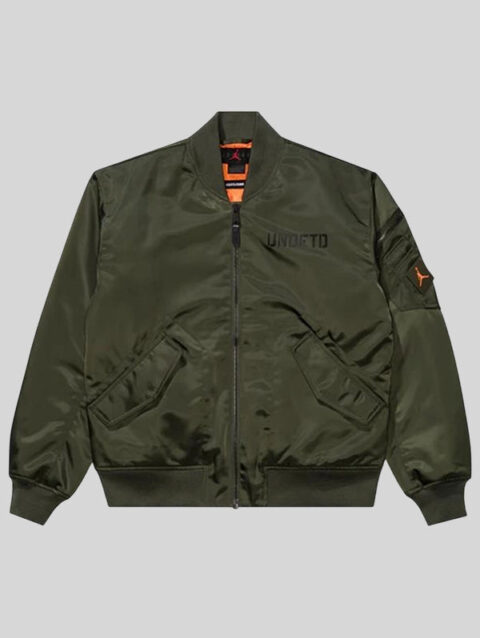 undefeated x jordan bomber jacket green