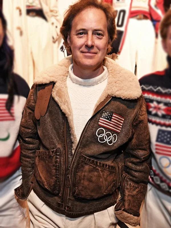 2026 Winter Olympics Polo Ralph Lauren Team USA Shearling Leather Flight Jacket