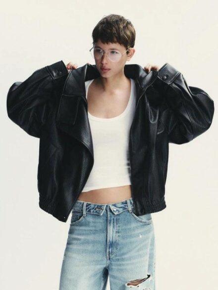 4391 872 800 Zara Faux Leather Jacket Black