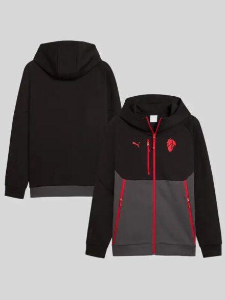 AC Milan PumaTECH Full Zip Hoodie Black