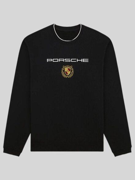 ALD x Porsche Embroidered Crewneck Sweatshirt In Black