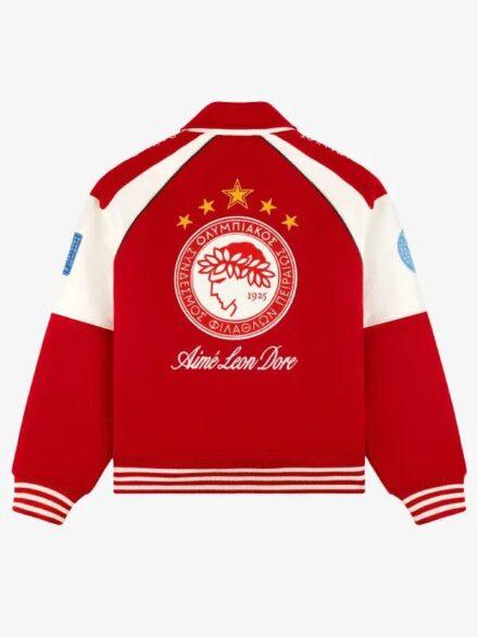 ALD Olympiacos F C Red Varsity Jacket