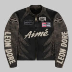 ALD Vanson Distressed Leather Moto Jacket Black