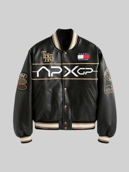 APXGP Tommy Hilfiger F1 Movie Faux Leather Varsity Jacket Black