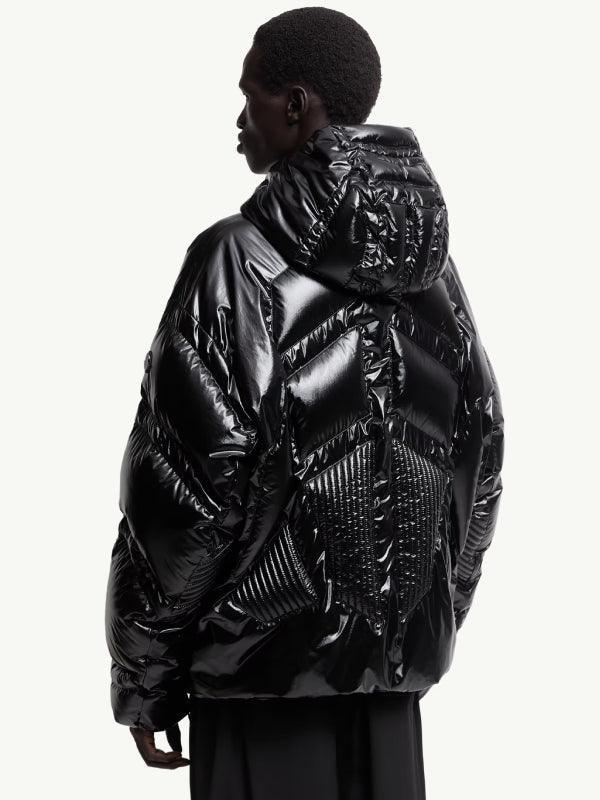 A AP Rocky x Moncler Hooded Short Down Jacket Black