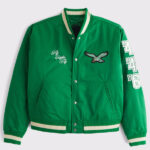 Abercrombie Philadelphia Eagles Varsity Bomber Jacket Green