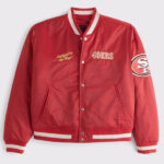 Abercrombie San Francisco 49ers Varsity Bomber Jacket Red