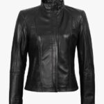 Acerra Womens Leather Cafe Racer Biker Jacket